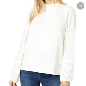 NWT Madewell Weavemix Mockneck Bubble-sleeve Top size S